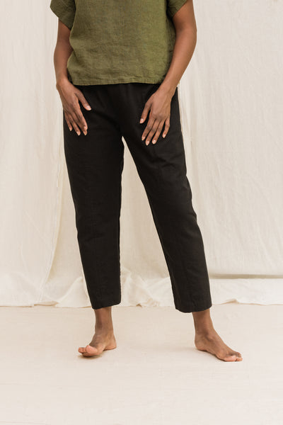 Clyde Work Pant in Organic Cotton Canvas Black#color_black