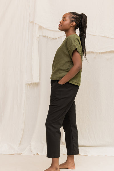 Clyde Work Pant in Organic Cotton Canvas Black#color_black