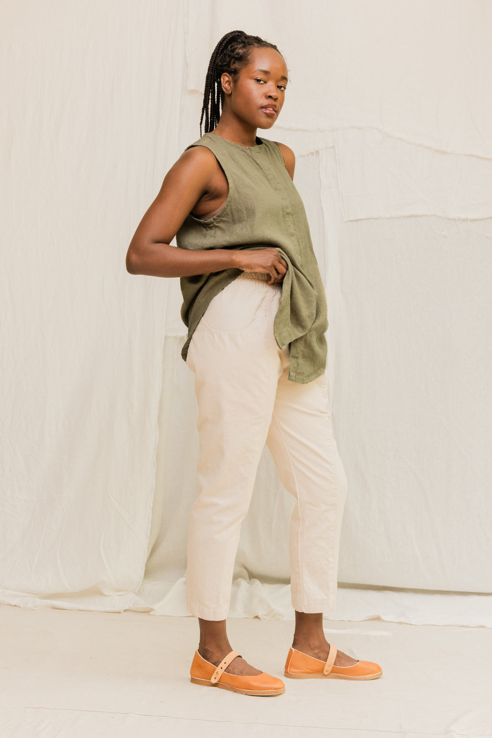 Clyde Work Pant in Organic Cotton Canvas Natural#color_natural