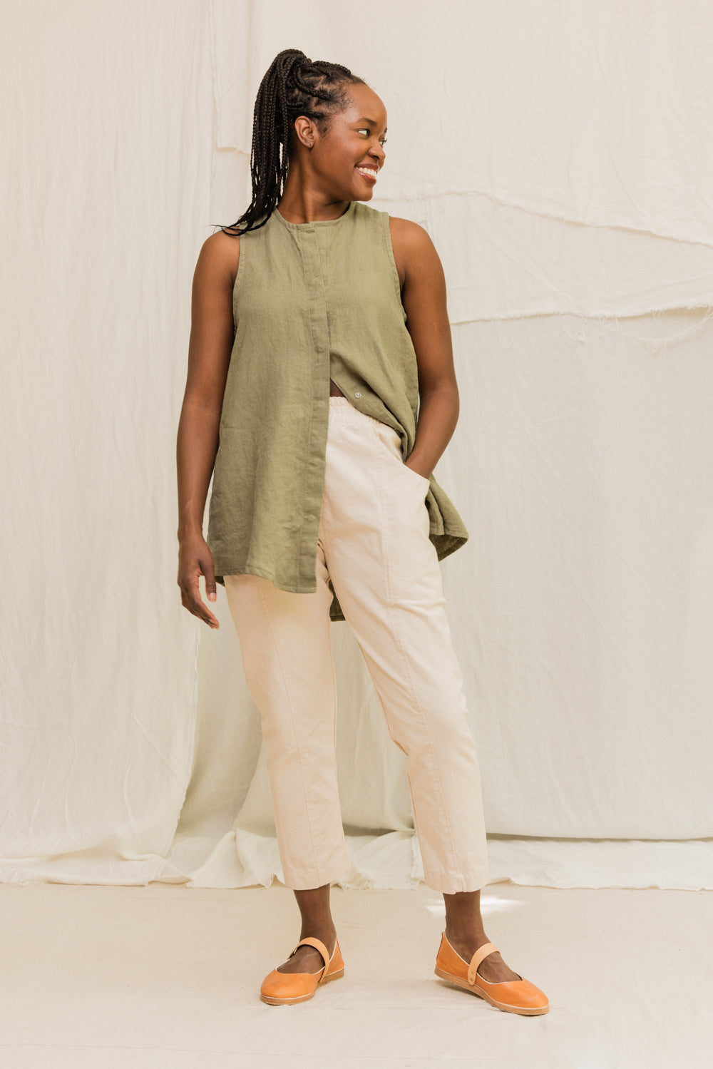 Clyde Work Pant in Organic Cotton Canvas Natural#color_natural