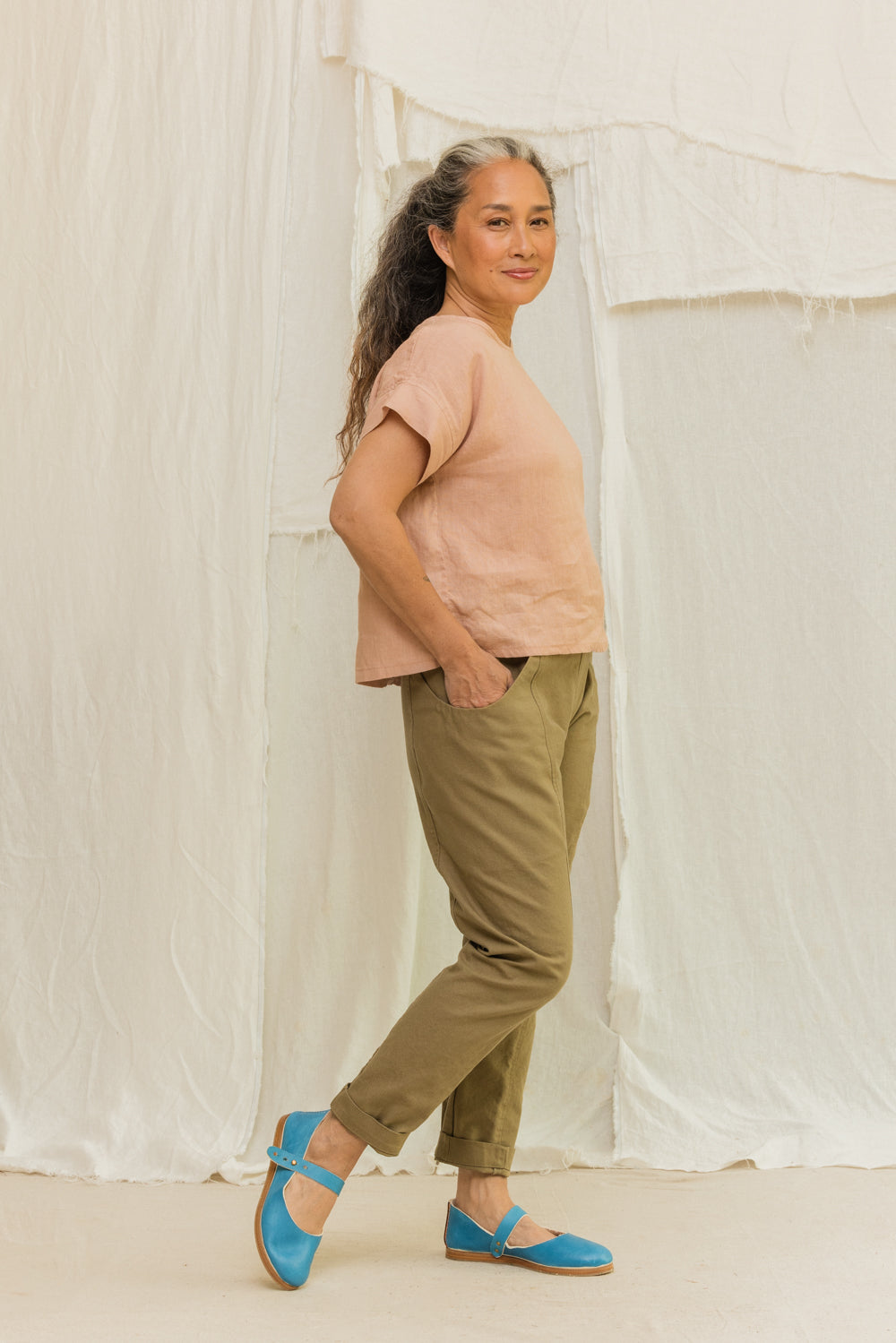 Clyde Work Pant in Organic Cotton Canvas Olivine#color_olivine