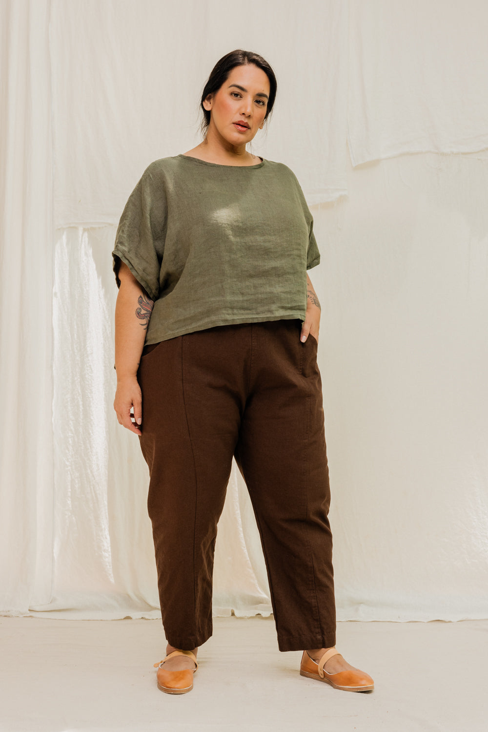 Clyde Work Pant in Organic Cotton Canvas Umber#color_umber