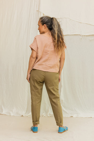 Clyde Work Pant in Organic Cotton Canvas Olivine#color_olivine