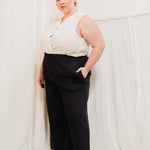 Florence Pant in Organic Cotton Canvas Black#color_black