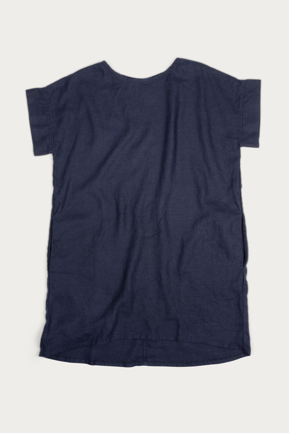 Georgia Dress in Navy Midweight Linen#color_navy