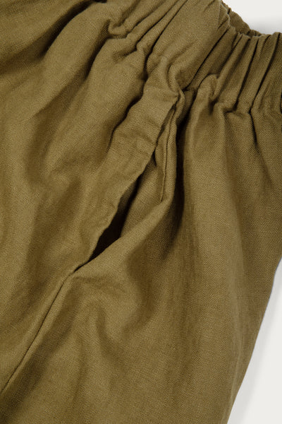 Bel Skirt in Midweight Linen Olive#color_olive