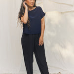 Andy Trouser in Washable Silk Graphite#color_graphite