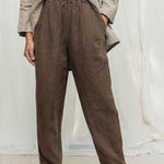 Andy Trouser in Midweight Linen Cacao