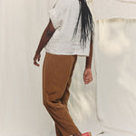 Andy Trouser in Washable Silk Ochre#color_ochre