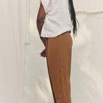 Andy Trouser in Washable Silk Ochre#color_ochre