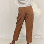 Andy Trouser in Washable Silk Ochre#color_ochre