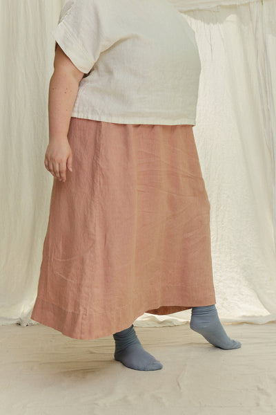 Bel Skirt in Lightweight Linen Canyon#color_canyon