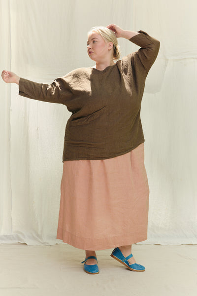Bel Skirt in Lightweight Linen Canyon#color_canyon