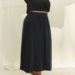 Bel Skirt in Washable Silk Graphite#color_graphite