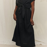 Bel Skirt in Lightweight Linen Ink#color_ink