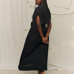 Bel Skirt in Lightweight Linen Ink#color_ink