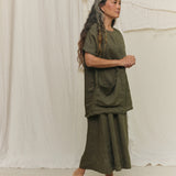 Bel Skirt in Lightweight Linen Lichen#color_lichen