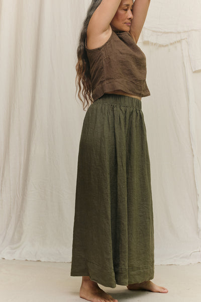 Bel Skirt in Lightweight Linen Lichen#color_lichen