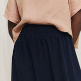 Bel Skirt in Washable Silk Midnight#color_midnight