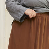 Bel Skirt in Washable Silk Ochre#color_ochre