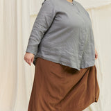 Bel Skirt in Washable Silk Ochre#color_ochre