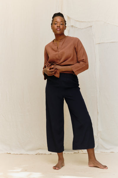 Florence Pant in Washable Silk Midnight#color_midnight