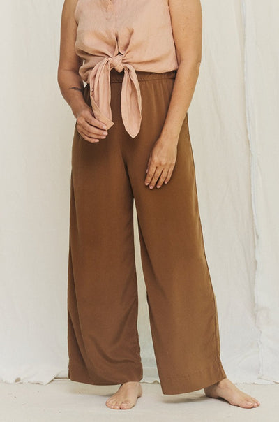 Florence Pant in Washable Silk Ochre#color_ochre