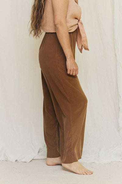 Florence Pant in Washable Silk Ochre#color_ochre