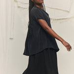 Georgia Snap Top in Washable Silk Graphite#color_graphite