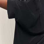 Georgia Snap Top in Washable Silk Graphite#color_graphite