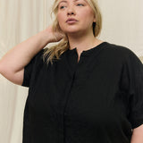 Georgia Snap Top in Lightweight Linen Ink#color_ink