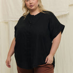 Georgia Snap Top in Lightweight Linen Ink#color_ink