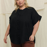 Georgia Snap Top in Lightweight Linen Ink#color_ink