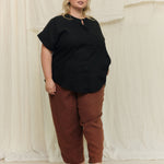 Georgia Snap Top in Lightweight Linen Ink#color_ink