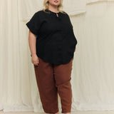 Georgia Snap Top in Lightweight Linen Ink#color_ink