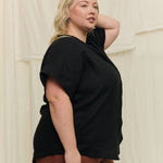 Georgia Snap Top in Lightweight Linen Ink#color_ink