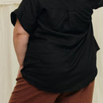 Georgia Snap Top in Lightweight Linen Ink#color_ink