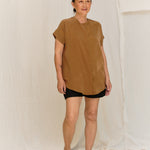 Georgia Snap Top in Washable Silk Ochre#color_ochre