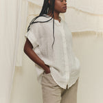Georgia Snap Top in Lightweight Linen Salt#color_salt