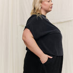 Georgia Tee in Washable Silk Graphite#color_graphite
