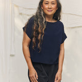 Georgia Tee in Washable Silk Midnight#color_midnight