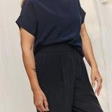 Georgia Tee in Washable Silk Midnight#color_midnight