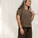 Georgia Tee in Midweight Linen Cacao#color_cacao