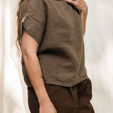 Georgia Tee in Midweight Linen Cacao#color_cacao