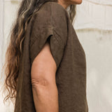 Georgia Tee in Midweight Linen Cacao#color_cacao