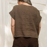 Georgia Tee in Midweight Linen Cacao#color_cacao