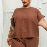 Georgia Tee in Midweight Linen Cedar#color_cedar