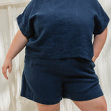 Georgia Tee in Midweight Linen Indigo#color_indigo