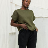 Georgia Tee in Midweight Linen Verte#color_verte