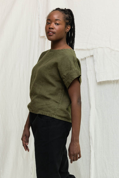 Georgia Tee in Midweight Linen Verte#color_verte